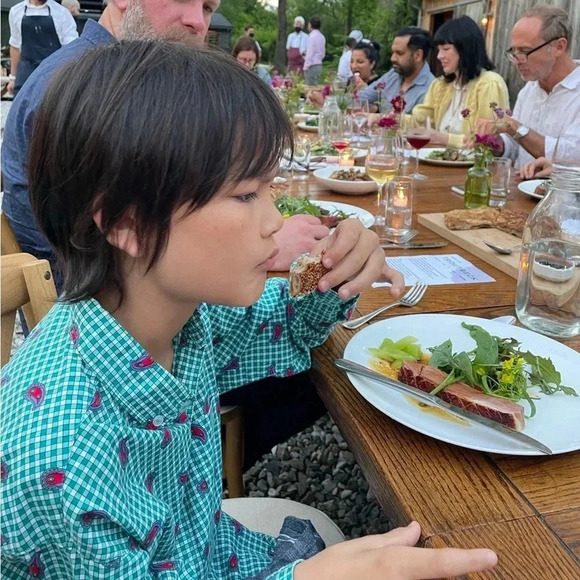 ESPRIT kids vintage paisley & checkered cotton button down 10-11yr red & green - Picture 5 of 11